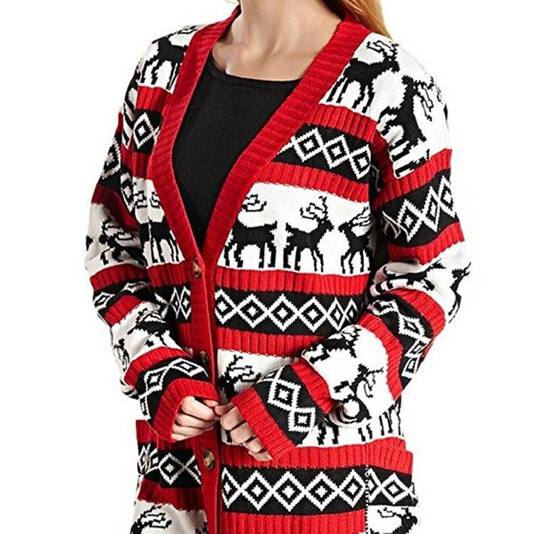 Christmas Oversized Reindeer Womens Coat