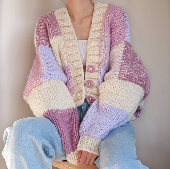 Oversized Cable Knit Cardigan Women Sweater