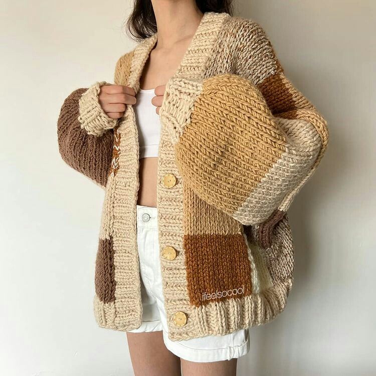 Oversized Cable Knit Cardigan Women Sweater