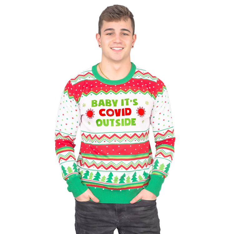 Offensive Christmas Jacquard Cardigan Knit Mens