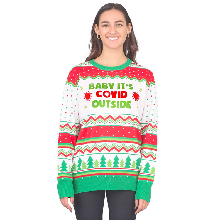 Offensive Christmas Jacquard Cardigan Knit Womens