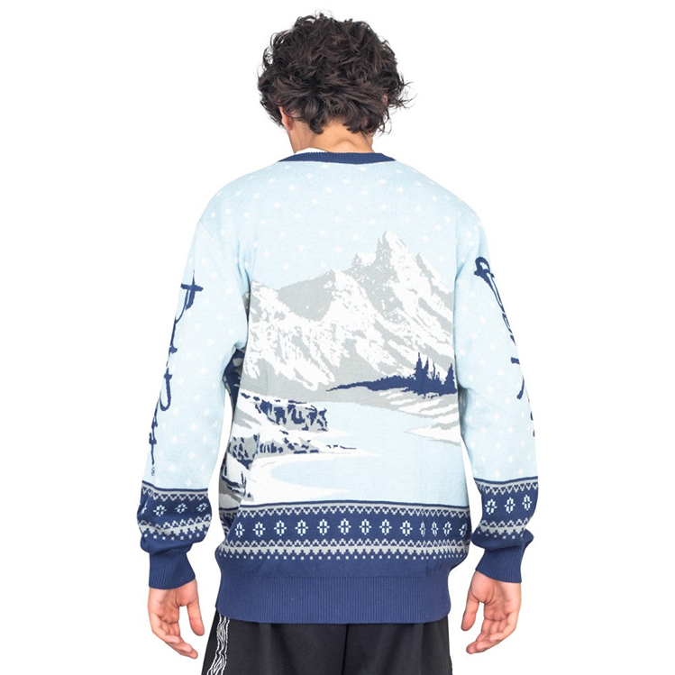 Happy Little Holidays Jacquard Crewneck Mens Sweater