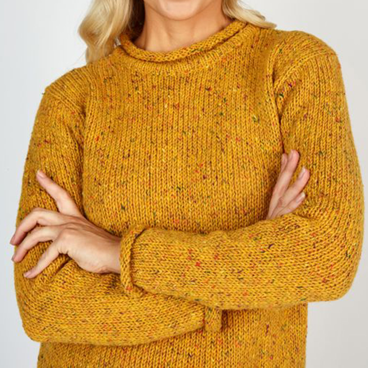 Women's Hand Knitted Yellow North Swole Sweater