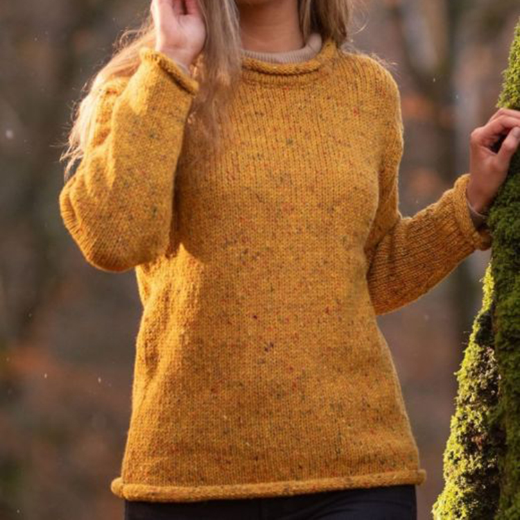 Women's Hand Knitted Yellow North Swole Sweater