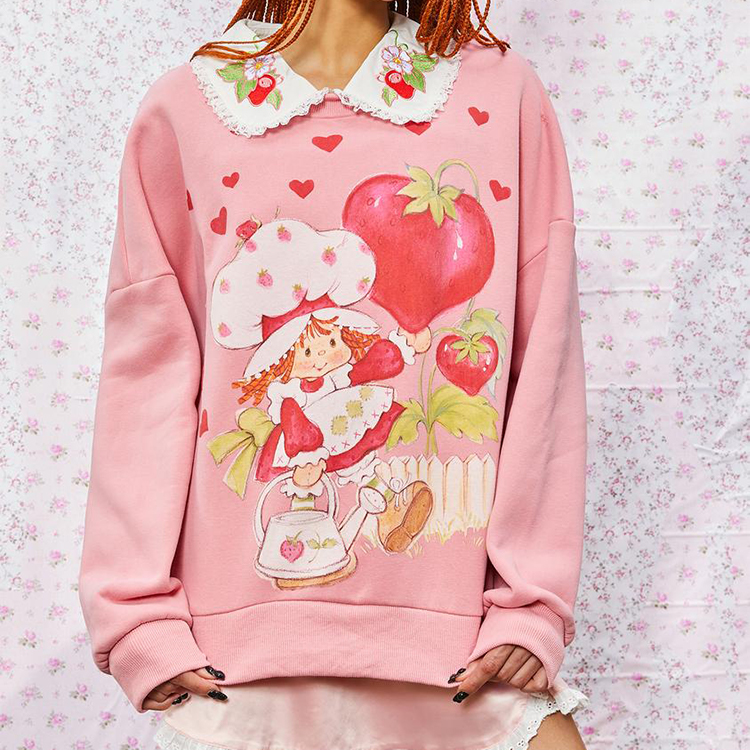 Strawberry Shortcake Embroidered Cute Sweater