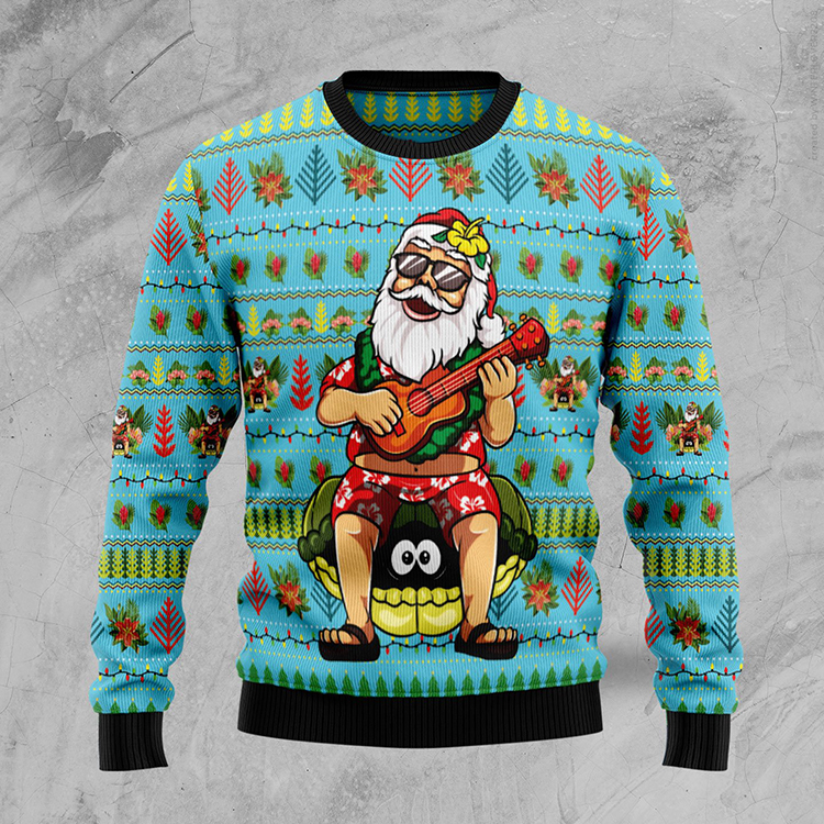 Hawaiian Santa Claus Ugly Christmas Sweater