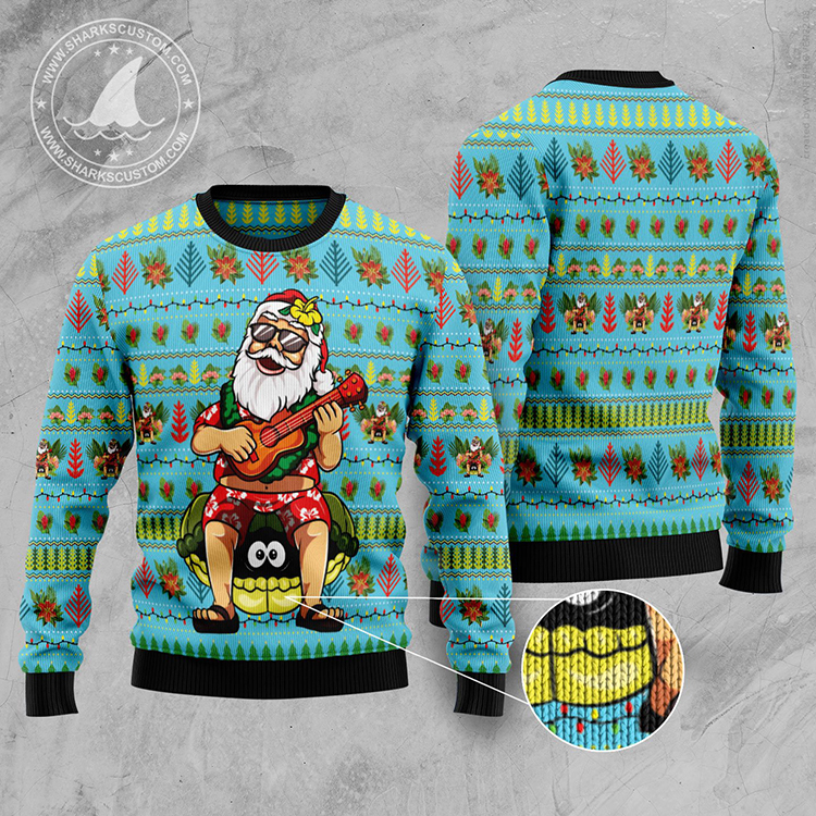 Hawaiian Santa Claus Ugly Christmas Sweater