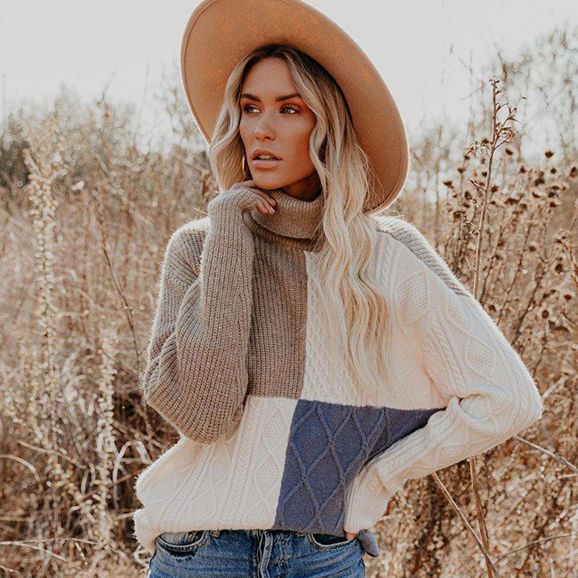 Camel Cashmere Turtleneck Sweater