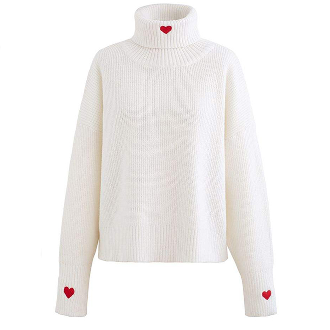 Warmers Thick White Turtleneck Women Sweater