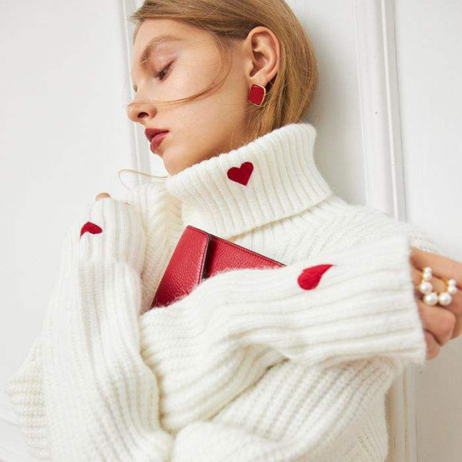 Warmers Thick White Turtleneck Women Sweater