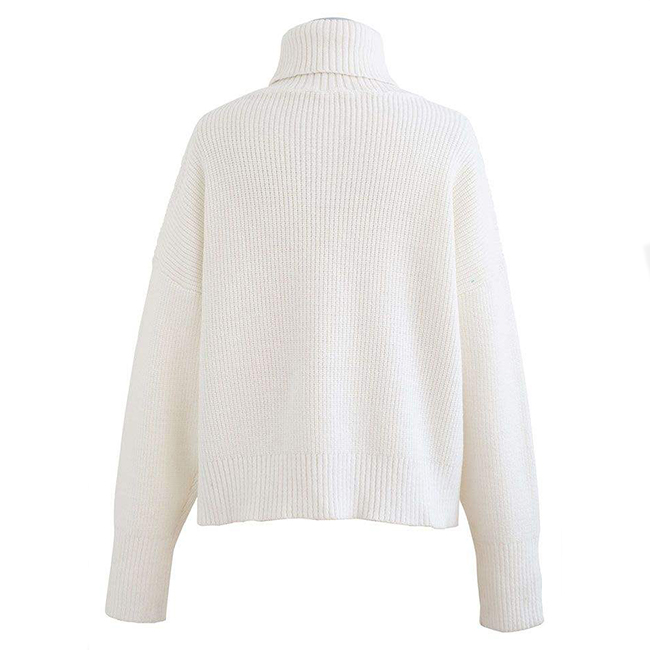 Warmers Thick White Turtleneck Women Sweater