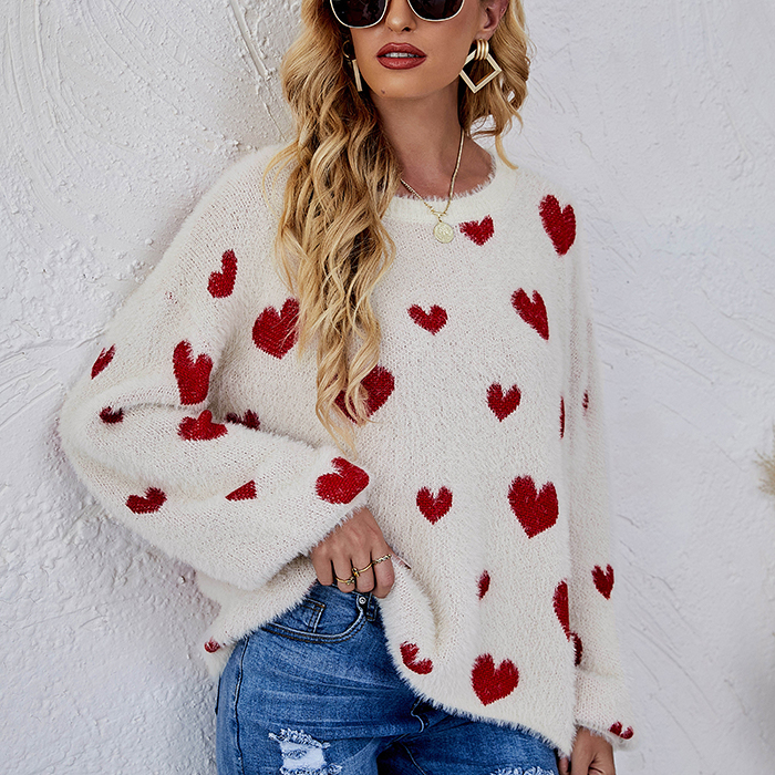 Winter Valentine's Day Knitted Love Jacquard Sweater