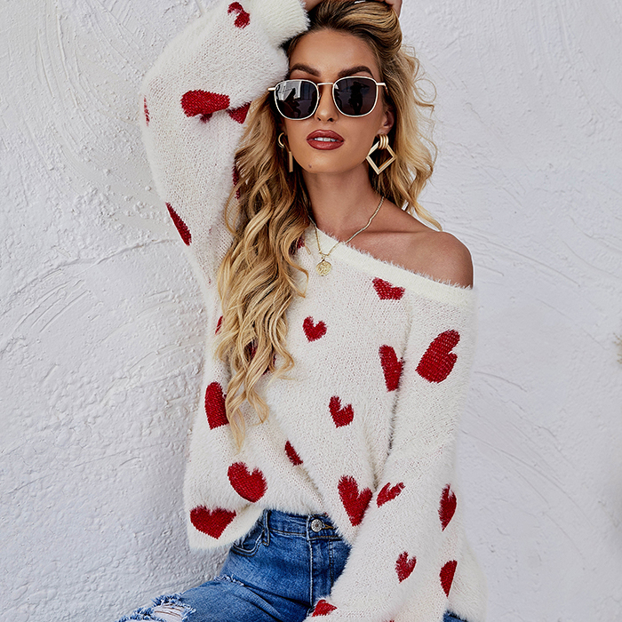 Winter Valentine's Day Knitted Love Jacquard Sweater