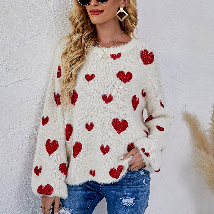 Winter Valentine's Day Knitted Love Jacquard Sweater