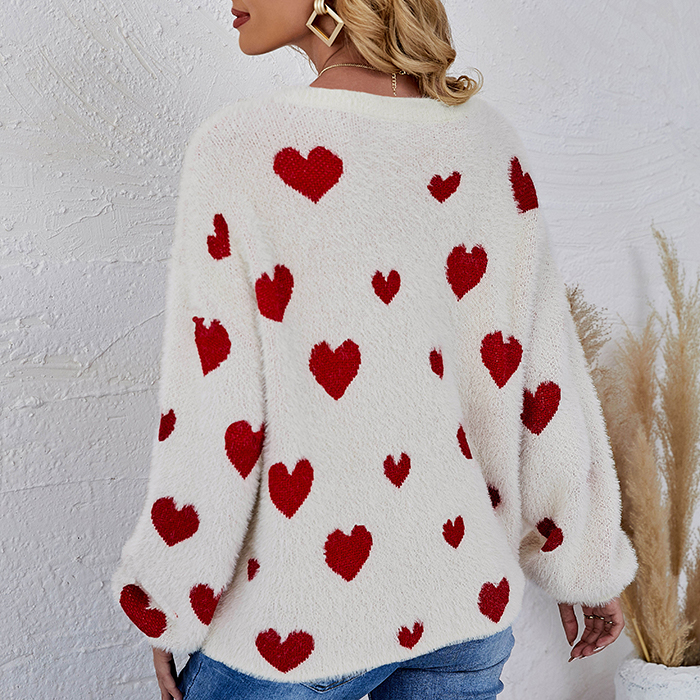 Winter Valentine's Day Knitted Love Jacquard Sweater