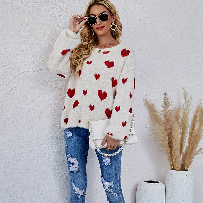 Winter Valentine's Day Knitted Love Jacquard Sweater