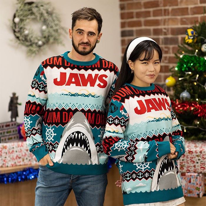 Funny Shark Pattern Xmas Jumpers