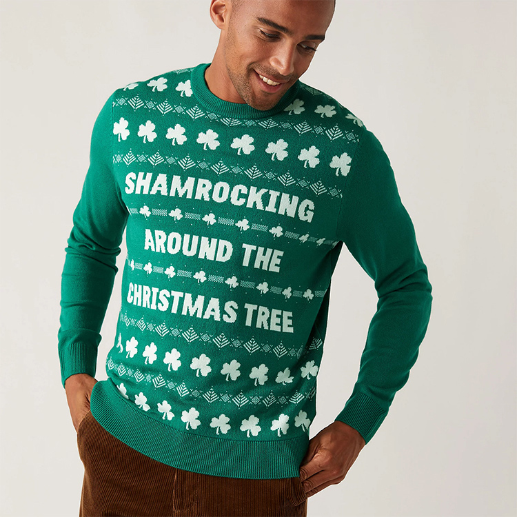 Green Christmas Tree Men's Xmas Crewneck Sweater