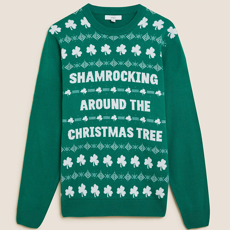 Green Christmas Tree Men's Xmas Crewneck Sweater