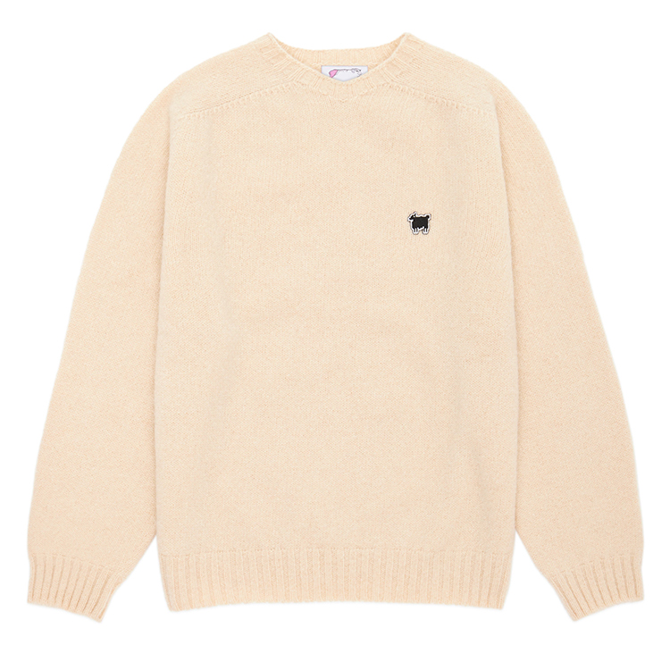 Cream Crewneck Knitted Sweater Maunfacrturer