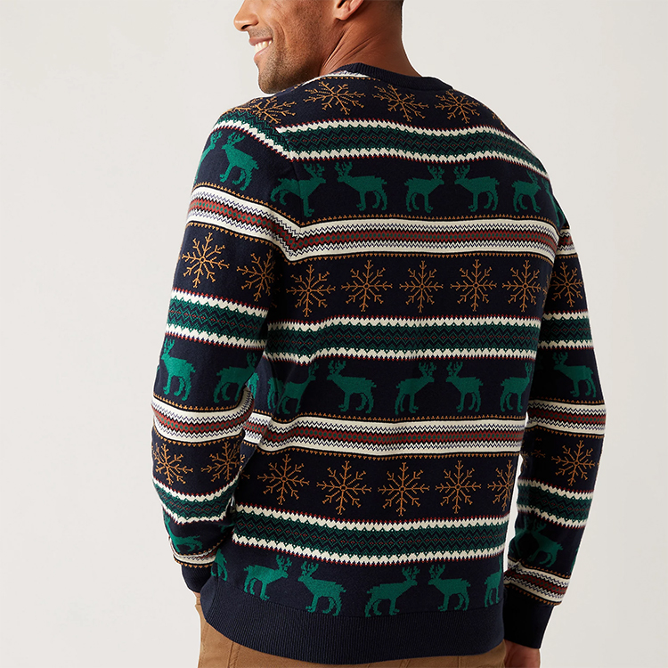 Men's Striped Knitted Christmas Pullover Jumper