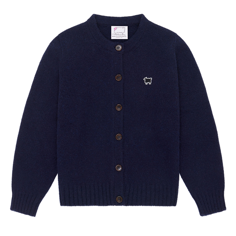 Dark Blue Crewneck Knitted Cardigan Sweater Manufacturer