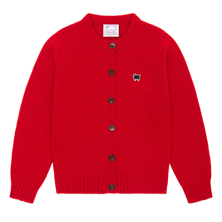 Casual Unisex Red Cardigan Knitted Sweater