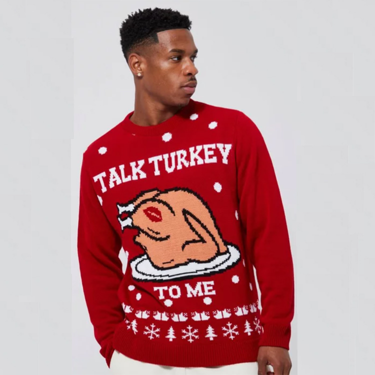 Red Turkey Thanksgiving Christmas Men's Sweater