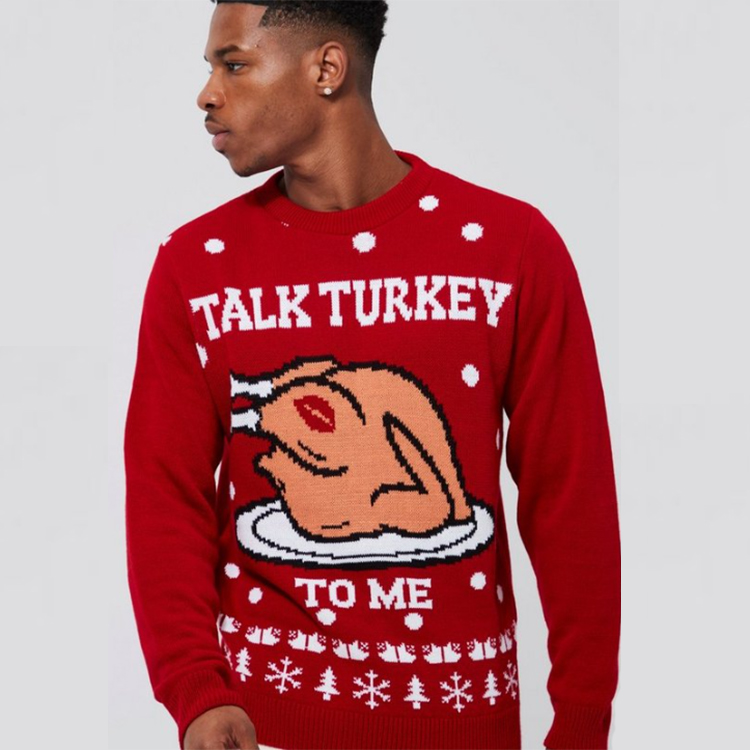 Red Turkey Thanksgiving Christmas Men's Sweater