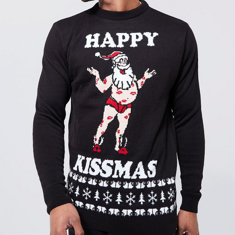 Christmas Jumper Happy Kissmass Xmas Sweater