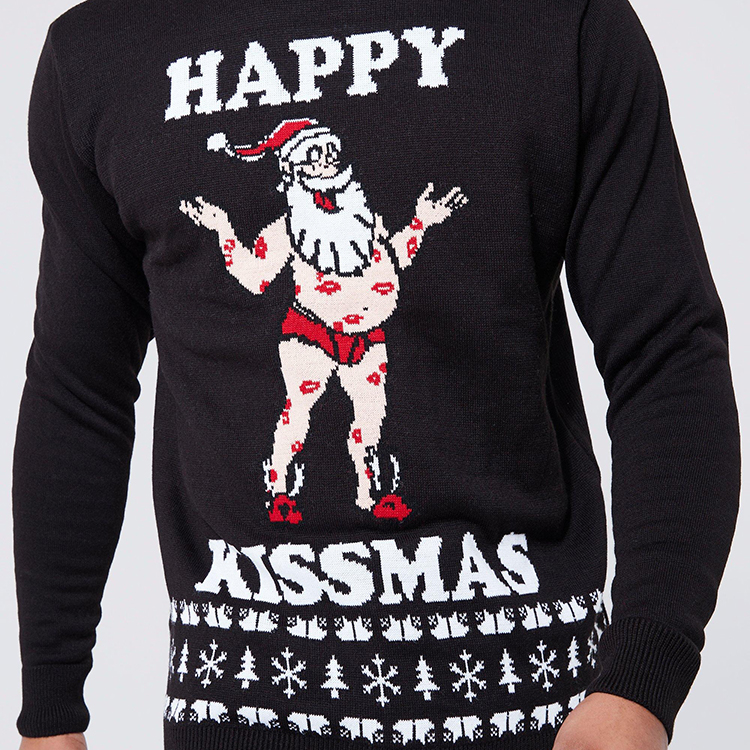 Christmas Jumper Happy Kissmass Xmas Sweater