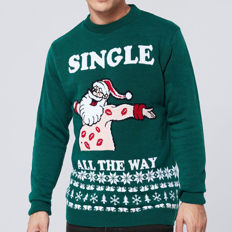 Single Santa Crewneck Knit Christmas Jumper