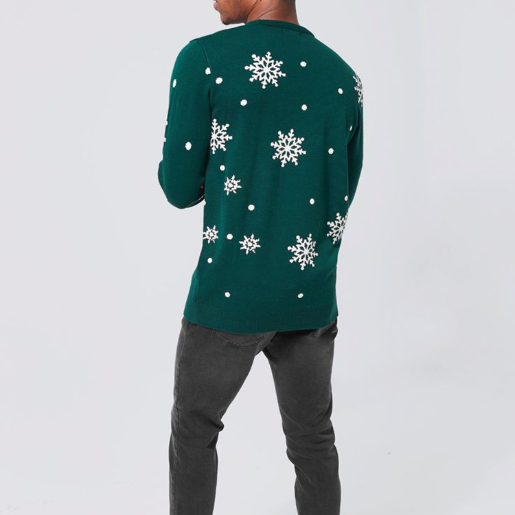 Snowflake Sweater Dark Green Christmas Jumper