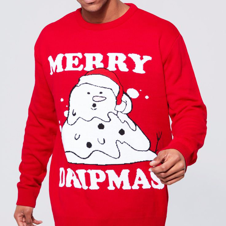 Happy Snowman Pullover Christmas Men Jumper