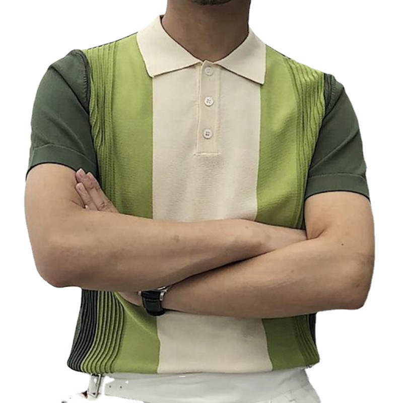 Fashion Knitwear Avocado Knttied Golf Polo Shirt for Men