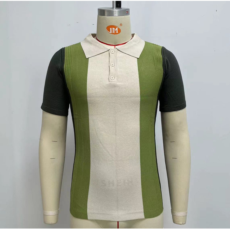 Fashion Knitwear Avocado Knttied Golf Polo Shirt for Men