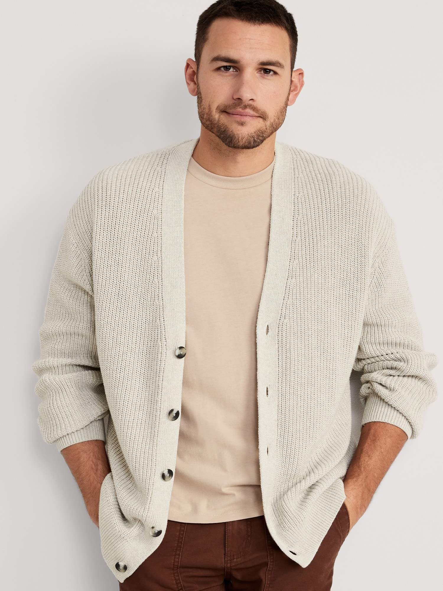 men knitted sweater knit coat winter knitted cardigan sweater men solid men's sweaters