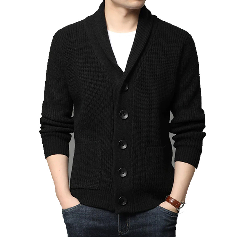 Men's Cardigan Sweater Knitted Button