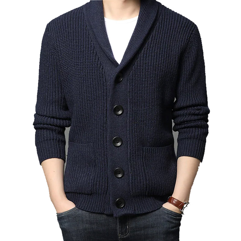 Men's Cardigan Sweater Knitted Button