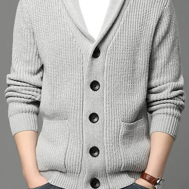 Men's Cardigan Sweater Knitted Button