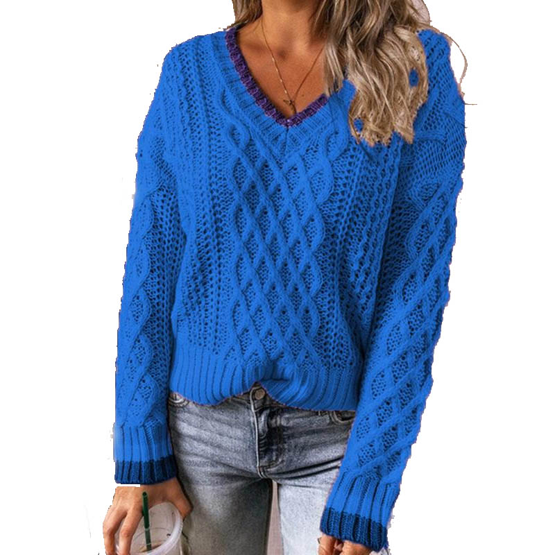 Women's Long Sleeve V-neck Sweater